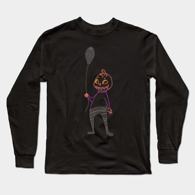 Pumpkid (Color) Long Sleeve T-Shirt by 📼Creepe💀Paper🕶️